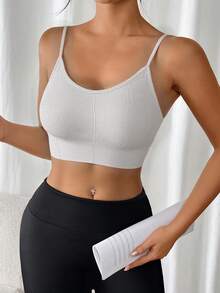 Women'S Push Up Sports Bra High Stretch Fabric Quick Dry Perfect For Fitness Yoga And Running Sports Bra Highstretch Fabric Make Your Breast Look More Straight Support Pink Pajamas Tank Top - Light Grey - View 4