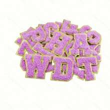 1/26 件雪尼尔 A-Z 金边字母刺绣补丁，自粘，适用于化妆包、零钱包、牛仔裤、服装等。 - 彩色 - 查看 53