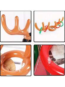 1/2/4/5/8pcs Inflatable Reindeer Antlers With Blower & /Gold Bow - Adult Party Inflatable Game Set, Includes 4 Color Party Hats (Brown, Red, Green, Gold) - Christmas Party Game, New Year's Eve, Birthday Party Decor - Durable And Easy To Set Up, Suitable For Group Entertainment - Includes 4 Reindeer Antlers With Colorful Bows And Blower, For Holiday Party Activities - Ideal Choice For Holiday Celebrations And Games