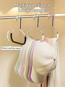 1/3pcs Hat Rack, Belt Rack, Wardrobe Organizer Rack, Suitable For Belts, Ties, Scarves, Camisoles, Hats, Bras, Shoes, Handbags, Formal Pants, Jeans, Boots, Skirts, Bedroom Storage Rack, Multi-Functional Manganese Steel Hooks, Suitable For Hats, Ties, Scarves And Bags, Strong Load-Bearing Capacity, Resistant To Deformation, Suitable For Home, Mall, Bathroom, Wall, Door And Storage Use - Multicolor - View 5