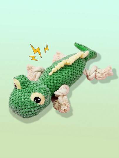 Juguetes de peluche de lagarto para perros con patas de cuerda resistente, juguetes de peluche con chillido interactivos para reducir el aburrimiento, resistentes a masticar, para la limpieza de los dientes de cachorros, suministros para mascotas para perros