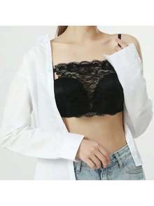 3pcs Elegant Floral Lace Bra Inserts - Light Leakage Prevention & Anti-Glare Shield Pads, 100% Polyester Comfortable Solid Color Lingerie Accessories For Women, 3 Colors (Beige/Black/White), Machine Washable Underwear - 3個 - 查看 6