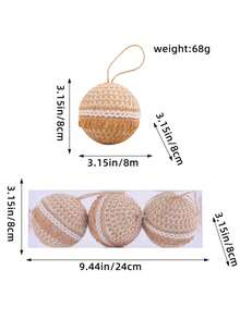 1 pièce, décoration de Noël créative à suspendre avec boule décorative en corde de jute. Pendentif pour arbre de Noël avec design d'étoile et de boule en forme de cœur. Décoration de maison exquise et simple, convient pour toutes les fêtes saisonnières. Décorations de Noël, décoration de chambre, hiver