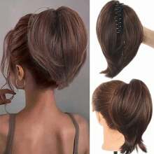 Pferdeschwanz-Verlängerungsklammer-Clip Kurze Pferdeschwänze Haarverlängerungen für Frauen, synthetische wellige Haarverlängerungen für den täglichen Gebrauch