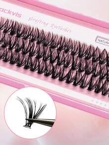 Sackvis 10 Boxes Of 40D Pink False Eyelashes 0.07mm 9/10/11/12/13/14mm Mixed Natural Eyelashes Extension, Faux Mink Eyelashes, Soft Natural Look Eyelash DIY, Reusable, For Beginners, Doll/Cosplay/Cluster Styles, Makeup Tools - Pink - View 5