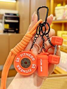Fitness Keychain Colorful Gym Bag Charm For Fitness Lovers Motivational Fitness Gym Key Ring Workout Keychain Gifts Detachable Barbell Plates Keychain Water Cups Simulation Dumbbells Keyring Creative Dopamine Fitness Series Pendant - Multicolor - View 10