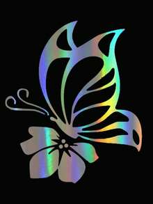 ملصق سيارة بتصميم زهرة الفراشة، ملصق فراشة عاكس للخزان النفطي والنوافذ والمصد، مقاوم للماء ومقاوم للخدش قطعة واحدة