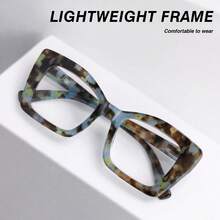 1pc Classic Square Frame Reading Glasses For Women, With Flexible Spring Hinges For Comfortable Fit, Suitable For Daily Reading, Minimalist Design Yet Practical - Grey Tofu Pudding - View 4