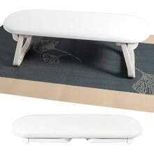 Diesisa Reposabrazos Para Uñas, Reposamanos De Piel Sintética Plegable Para Manicura, Con Tapete De Uñas Suave Para Mesa, Reposamanos Suave Para Uñas Acrílicas/Almohada De Mano De Uñas Para Uso En(Blanco) - Tipo 3 - Ver 8