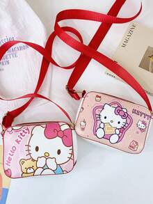 1pc Kids Katy Cat Girl Crossbody Bag, Fashion Princess Bag, Cute Cartoon Shoulder Handbag - Multicolor - View 4
