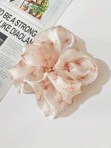 1 szt. perłowa cekinowa gumka do włosów z siateczki i kryształkami, słodka gumka do włosów z nadrukiem motyli dla dziewczynek i kobiet, gumki do włosów, gumki do włosów