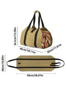 Waterproof Firewood Bag With Handle - Durable Wood Storage Tote Bag, Tear-Resistant Firewood Transport Bag For Indoor Fireplaces, Outdoor Camping, Hiking, Gardening, Picnics, Rv Travel And Patio Use, Perfect For Storing And Transporting Logs, Firewood Bundles And Firelighters