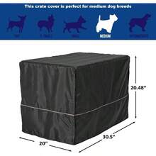 - Funda para Jaula de Perro de privacidad, se Adapta a Cajas de Perro, Lavar y secar a mquina - Negro + 76,2 cm - Ver 7
