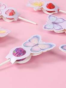 24 pièces Cartes de support de décoration de sucette style papillon rose violet, Papier de sucette, Étiquettes de cadeaux de fête d'anniversaire ou baby shower thème papillon, Sacs d'emballage de sucette cadeau de remerciement, Étiquettes de bonbons, Fournitures de décoration de fête d'anniversaire thème papillon, Faveurs de fête d'anniversaire joyeux, Cadeaux d'anniversaire thème papillon, Fournitures de fête thème papillon