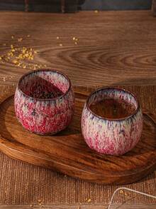 1 pièce Tasse à thé Gongfu en céramique cuite au four, petite tasse à thé en forme d'œuf, convient pour l'extérieur, les banquets, les cadeaux, le jardin