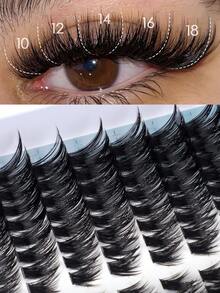 216/192 szt. puszystych, pojedynczych rzęs w kształcie litery D, kocie oko, do łączenia na lewą i prawą stronę, pojedyncze rzęsy 80/100D DIY, bardzo grube, naturalne, trwałe, ultralekkie, ultramiękkie, wielokrotnego użytku, zestaw do przedłużania rzęs, klej i uszczelniacz, pęseta do rzęs, szczoteczka do rzęs, odpowiednie dla początkujących, do użytku domowego, na co dzień, na imprezy, w podróży i na festiwale muzyczne