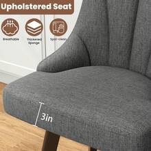 GIKPAL 24" Counter Height Swivel Bar Stools, PU Leather Upholstered Counter Barstools With Solid Wood Legs And Backs For Kitchen Island, Home Bar, Dark Gray - Dark Gray-fabric-single - View 5
