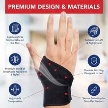1pc Adjustable Wrist Brace, Fitness Wrist Support Strap For Work, Gym, Weightlifting - Wrist Wrap Splint For Left Or Right Hand, Tennis, Volleyball, Badminton - Multicolor - View 4