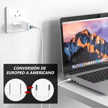 Paquete de 2 Adaptadores de Enchufe - De Europa a Americano |   Clavija de Corriente Aplicable a Estados Unidos y México - Adaptador de enchufe americano - Ver 5