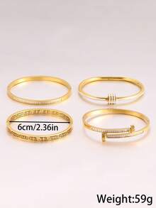 4款时尚精致的不锈钢手链组合，搭配特殊图案，适合约会、派对、聚会、日常通勤。是展现品味、馈赠母亲、闺蜜、女友的绝佳礼物。 - 彩色 - 查看 6