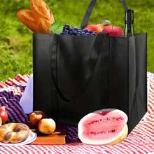 8pcs Large 9.25-Gallon Black Non-Woven Tote Bags With Durable Handles - A Multifunctional Storage Solution For Shopping, Travel, And Car Organization, Reusable Shopping Bags Large-Capacity Waterproof Supermarket Shopping Bag Portable Non-Woven Bag For Retail Stores Boutique And Supermarkets - Nhiều màu - Xem 6