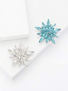 水钻圣诞雪花胸针 - 精致的圣诞节别针，适合女士中性节日宴会服装配饰/朋友聚会徽章礼物 - 聖誕雪花 - 查看 11