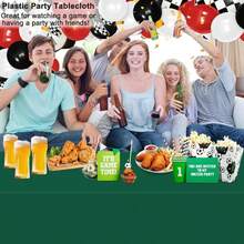 WNINK 6 Pack Dark Green Plastic Tablecloths 54" X 108" Rectangular Table Covers For Weddings, Bridal Showers, Birthdays, Parties - Silver - View 7