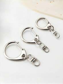 20 pièces/1 pièce Ensemble de mousquetons à anneau en D avec chaînes, anneaux de jonction de 8 mm et connecteurs, anneaux porte-clés en métal pour la fabrication de porte-clés DIY, breloques de bijoux faits main, parfait pour les cadeaux de fête, porte-clés de poupée et décorations artisanales