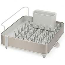 Joseph Joseph Extend Steel Expandable Dish Drying Rack With Removable Cutlery Holder Swivel Draining Spout, Stainless Steel - Đá ánh sáng - Xem 1
