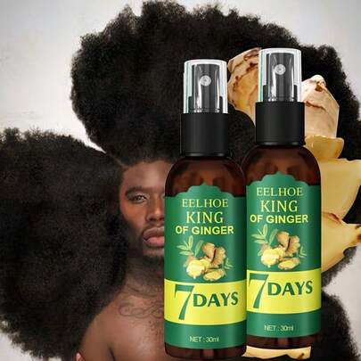 1 pieza [Spray de cabello de jengibre de 7 días] Spray de cabello de jengibre de 7 días, suero para el cuidado del cabello con masaje para suavidad y cabello saludable, suero para el cuidado del cabello con aceite esencial de jengibre y biotina, apto para todo tipo de cabello - 30ml/pieza