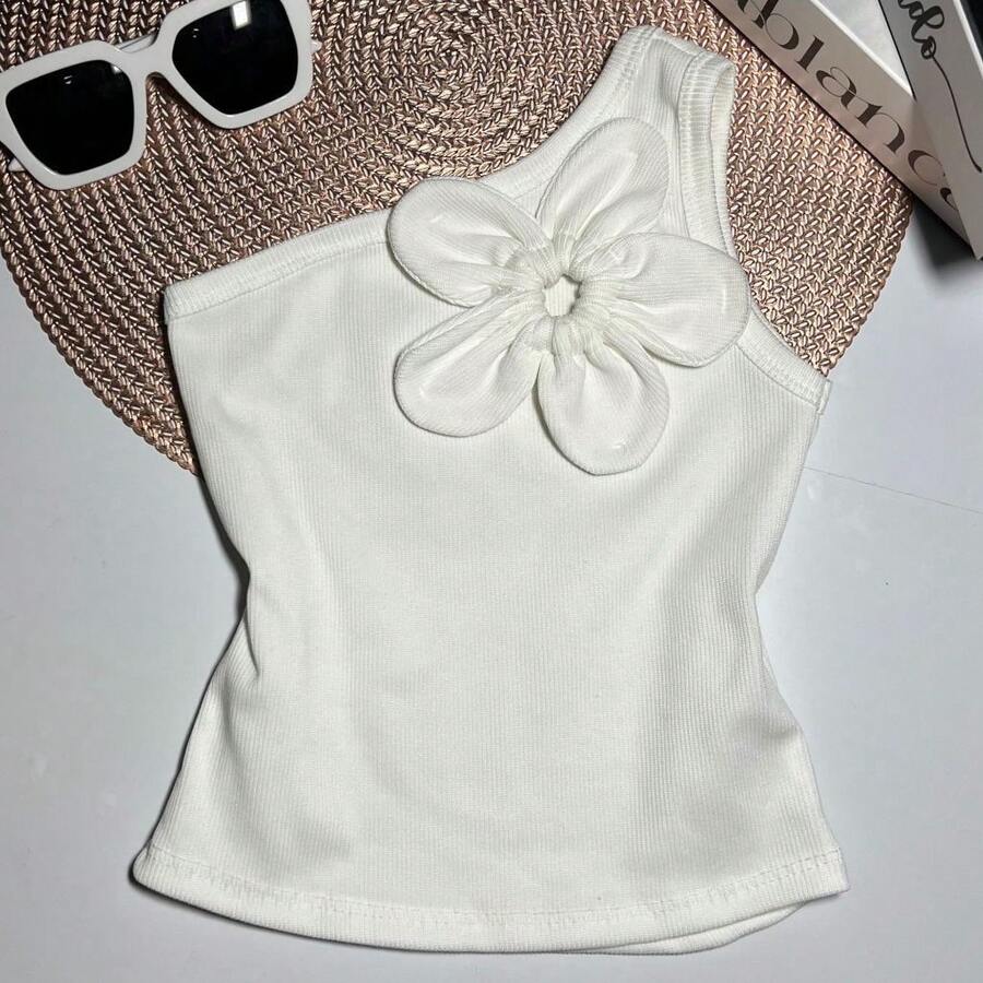 Flower Blouse For Girls, Blogger, Mini Diva Summer - White - View 1