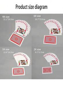 1副巨型扑克牌套装 - 超大尺寸扑克牌，适合派对和节日 - 耐用超大经典纸牌游戏，适合14岁以上青少年及成人 - 高品质纸质材料，互动式家庭娱乐 - 彩色 - 查看 6