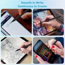 Stylish Design Black Smart Stylus, Suitable For All Touchscreen Devices, High-Precision Nib, Ergonomic Grip, Power Display, Suitable For Students And Professionals, Digital Painting, Note-Taking, Smooth Writing, Stylus, Stylus For All Devices, Tablet Stylus, Smartphone Pen, Stylus For All Devices - 白色 - 查看 7
