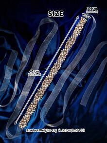 1件镶钻奢华婚纱腰带，手工女士时尚腰带，情人节配饰