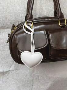 Double-Sided Leather Heart-Shaped Bag Charm/Pendant Car Accessories For Woman Gifts For Women
