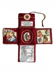 1Pc Meticulously Crafted Pocket Prayer Book, Faith Version, Catholic Travel Prayer Kit, Featuring A Cross, Images, And Spanish Prayers | Artisan Christian Gift For Daily Worship - Multicolor - View 8