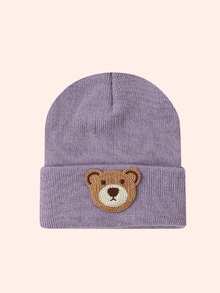 1pc Cute Bear Baby Hat, Knitted Cap For Toddler Boys Girls, Warm Beanie For Outdoor, Everyday Wear In Autumn/Winter - Fluorescent Hat-bear Head No. 1 - View 19