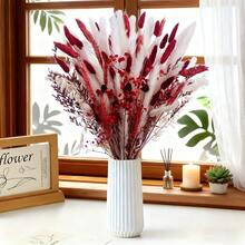 17inch 1bunch Boho Pastel Dried Flowers Bouquet A/B Styles Artificial Flowers Pampas Grass Decor Wedding Decorations Flower Bouquet Home Decor Bedroom Decor Christmas Decorations DIY Floral Arrangement Party Table Centerpiece Housewarming Gift For Couples Friends