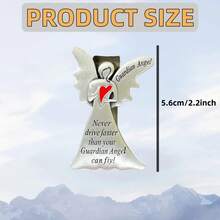 1 Piece Stainless Steel Guardian Angel Sun Visor Clip, Never Drive Too Fast, Gift For New And Experienced Drivers,  On The Road, Gift For Him Or Her JCZS - 1 chiếc, Kiểu A - Xem 2