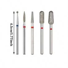 Cuticle Remover 5pcs Diamond Nail Drill Bits Professional Nail Art Tools Nail Buffer Bit Nail Cleaner Nail Trimer For Nail Techs And Home Manicure Supplies