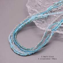 Perline in vetro di cristallo a faccetta Rondelle di circa 4mm, colore di rivestimento, 6 fili / sacchetto, circa 720 pezzi, perline sfuse spaziatrici per la fabbricazione di gioielli fai-da-te, accessori per braccialetti, collane e accessori per abbigliamento