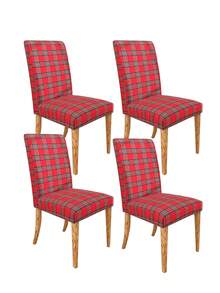 1/4/6 pezzi Coprisedia con stampa digitale, a quadri, lavabili, coprisedia per schienale alto, adatti per soggiorno, casa, sala da pranzo, feste, decorazioni per vacanze