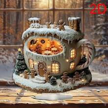 One Piece, Gingerbread House, Acrylic Countertop Display Rack, Holiday Christmas Decoration, Bohemian Style, Home Office Decoration, Perfect Gift, Multifunctional, No Text