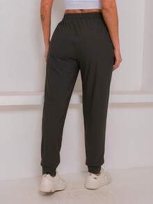 Women's Sports Pants With Elastane - Comfort And Flexibility For Physical Activities - Bubblegum Pink - View 3