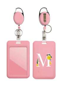 Pink Id Card Holder With Pink Retractable Scroll Clip, Anti Theft Card Sleeve,Pink Thumb Slot Hard Plastic Card Protector, Expandable Id Card Holder, Medical Insurance Protector, Waterproof Medical/Card/Social Security Card Protector, Bus Card Holder, Meal Card Storage,Provides Great Convenience For Your Daily Life And Office. It Is Ideal For Workers,