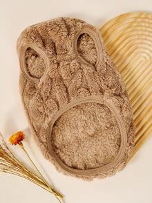 PETSIN 宠物服装。厚实温暖的毛绒背心，适合小型犬和猫在冬季穿着。可以在户外快乐玩耍的狗狗服装。 - 卡其色 - 查看 2