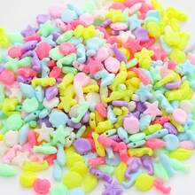 100/500pcs Colorful Ocean-Themed Acrylic Bead Set (Starfish, Shells, Etc.) | Ideal DIY Jewelry Making Materials For Vacation Trips - Ocean-Style Bracelets And Necklaces - Multicolor - View 1