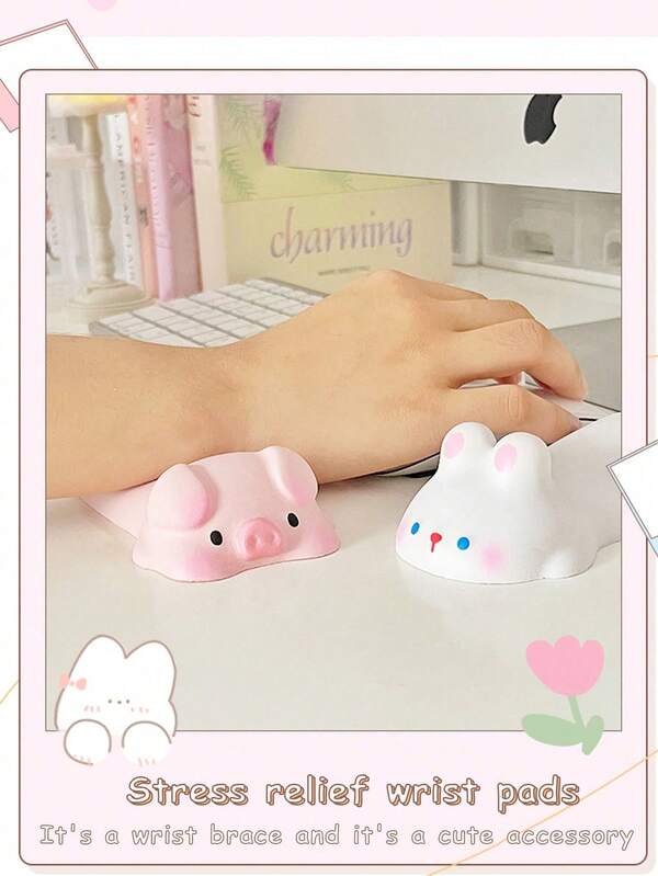 1/2 pièces Tapis de souris en mousse à mémoire de forme pour décompresser le poignet, tapis de souris de bureau mignon, repose-poignet, repose-main