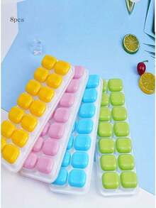 1/2/4pcs Ice Cube Tray: Multifunctional Kitchen Tool, Suitable For Freezing Cocktails, Whiskey Etc. - Stackable, With Removable Lid - 14-grid Ice Mold - View 21