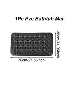 1pc PVC Non-Slip Bathtub Mat,38*70cm Black Bath Mat With Suction Cups And Drainage Holes,Suitable For Bathroom Bathtub Shower Home Decor, Bath Rug,Outdoor Rug,Door Mat,Bathroom Accessories,Home Decor - Black - View 10